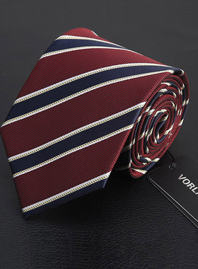 红色领带男士正装商务条纹8cm手打懒人拉链款新郎结婚紫色免打结