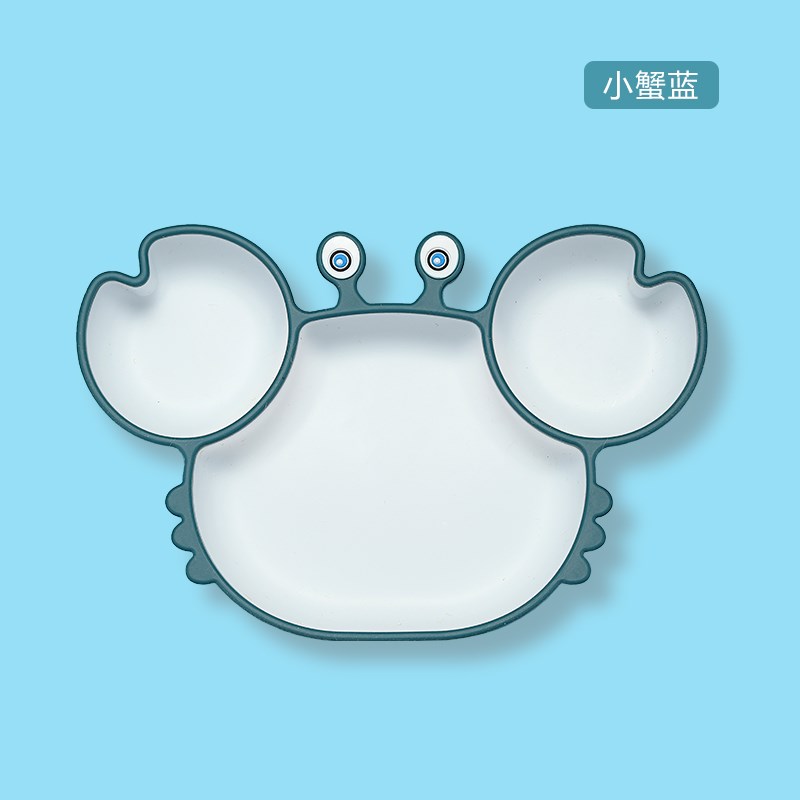 宝宝分格餐盘硅胶吸盘式卡通家用防摔婴儿童可爱辅食吸管吃饭套装