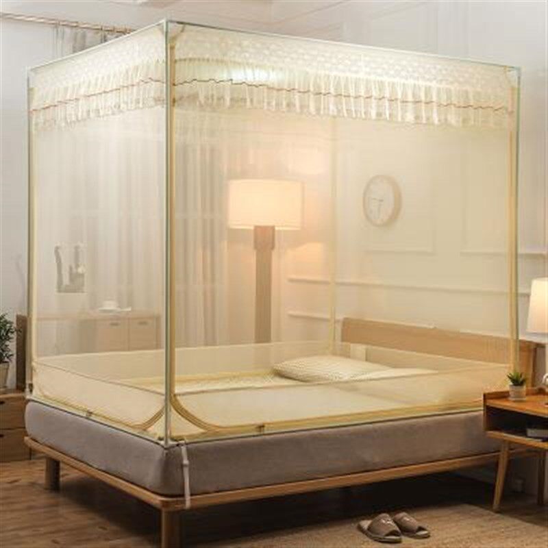 新品蚊帐家用儿童防摔全封闭拉链式床围栏2/1.5米1T.8mZ床蒙古包
