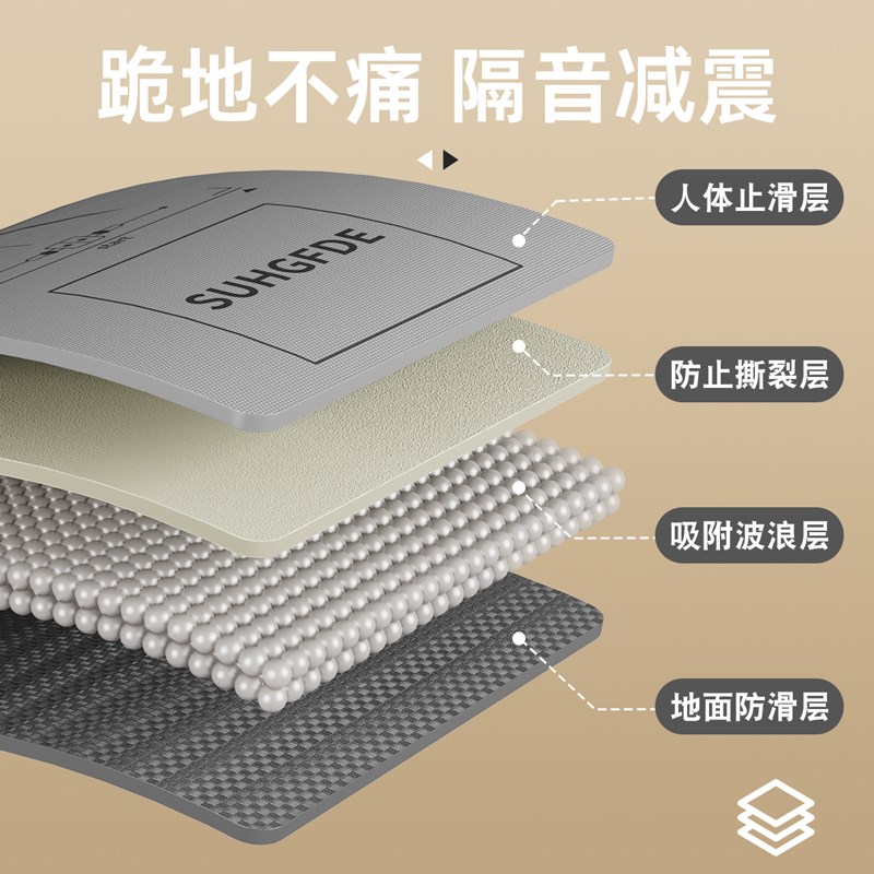 健腹轮专用垫瑜伽健身垫体能训练垫腹肌轮垫子隔音减震加厚卷腹轮