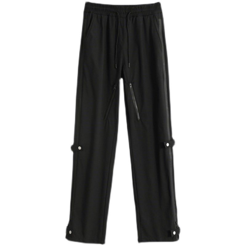 加厚加绒机能冲锋裤小众大拉链设计感高个子工装裤加长男裤120CM