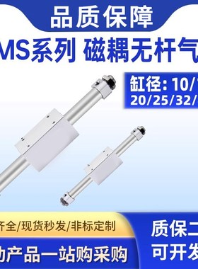 长行程气动磁偶式无杆气缸RMS16/20/25/3240X100X200X300X400X500