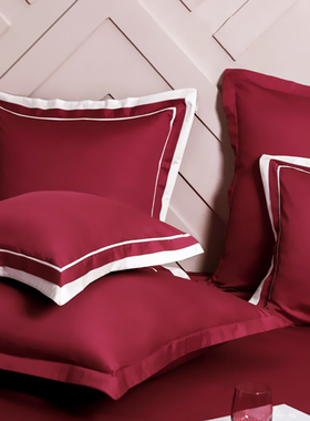 红色喜庆抱枕套婚庆沙发结婚房压牀娃娃上一对65x65cm大X靠枕喜字