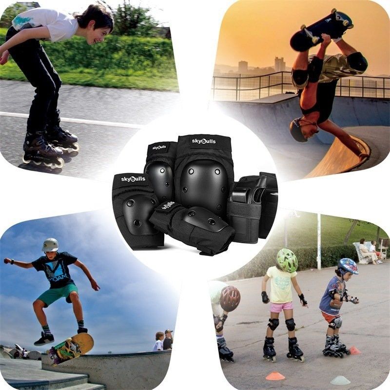 轮滑护具成人儿童滑冰滑板运动护膝护肘保护手掌平衡车护具六件套
