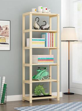 定制木架置物架实木书架松木货架卧室多层架置物架木质落地置物架