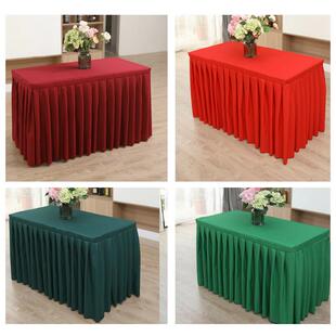 定做IBM桌布桌套桌罩台布签到台裙会议桌裙婚庆展会活动台布台裙