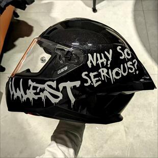 WHY SO SERIOUS小丑头盔装饰贴纸JOKER电动车摩托illest反光车贴