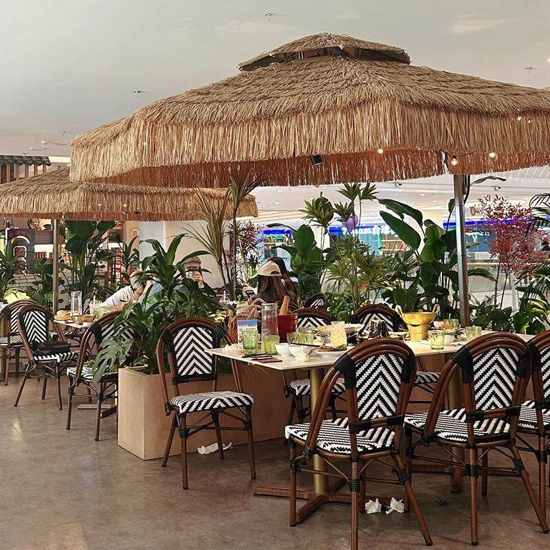 户外桌椅覆古咖啡西餐花园民宿酒店室外法式阳台休闲藤编单人餐椅