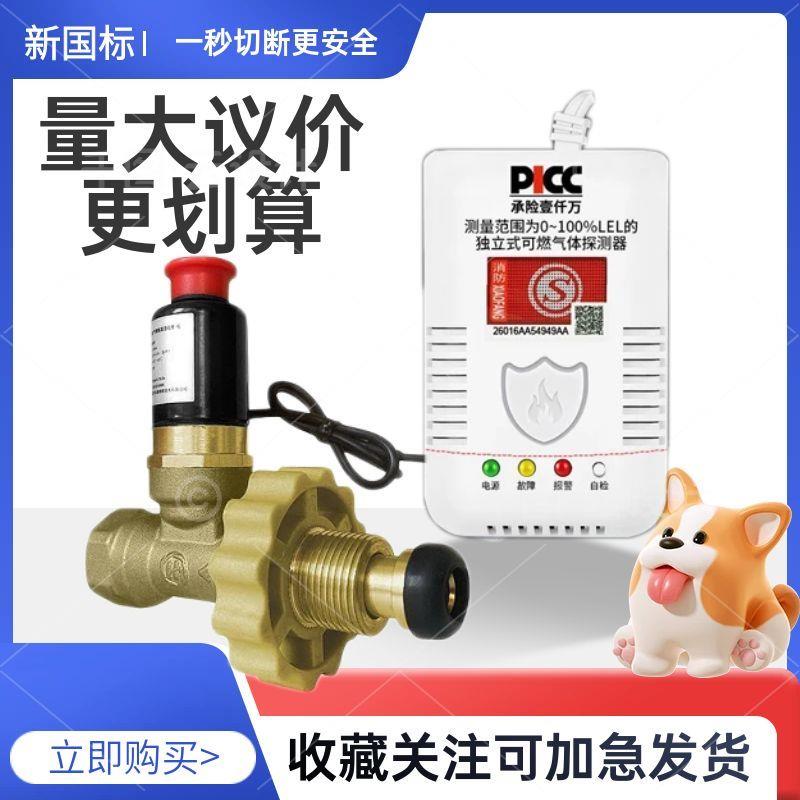 燃气警报器自动切断阀关闭餐饮商用家厨房安全瓶装液化气瓦斯泄漏