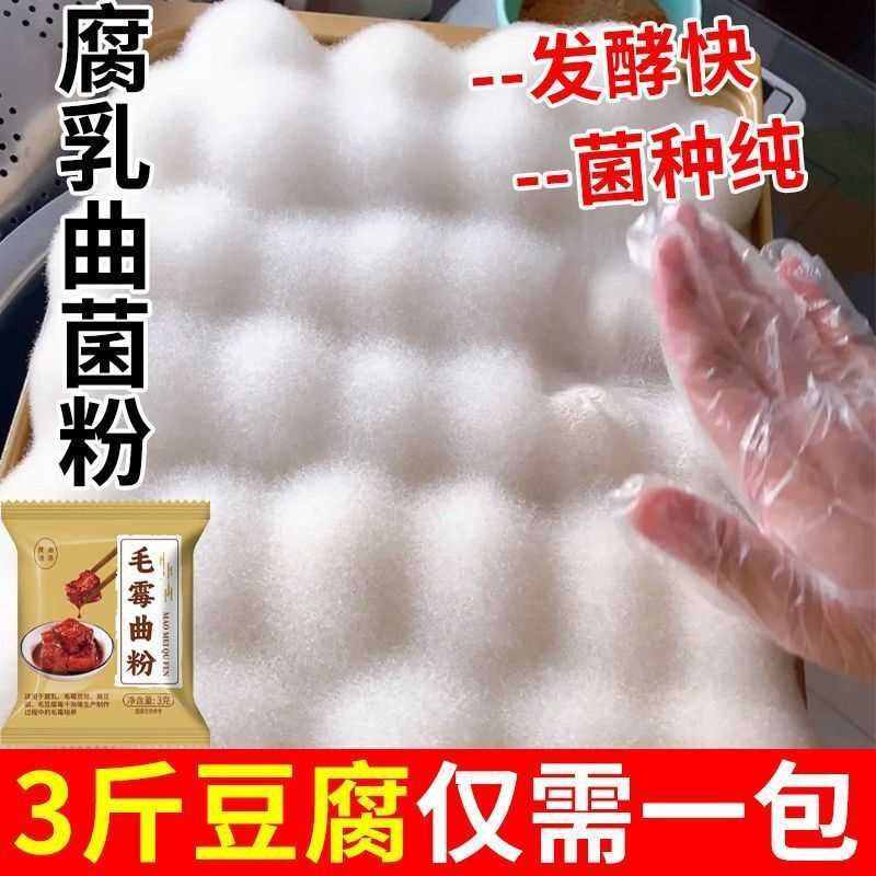 腐乳曲毛豆腐臭豆腐长白毛发酵菌豆豉毛霉菌粉家用霉豆腐