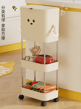 厨房垃圾桶家用大号大容量带盖厨余分类干湿分离免弯腰高款可移动