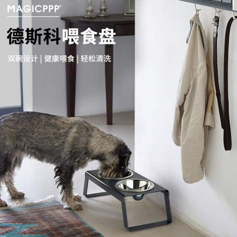 网红碗防狗食盆狗碗大型犬盆折叠打翻狗狗狗双碗碗盘大号狗狗饭盆