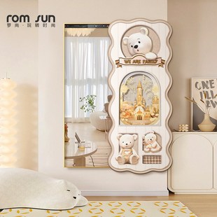 猫和老鼠推拉式 饰画玄关时钟镜子挂画卧室隐藏穿衣 全身n镜客厅装