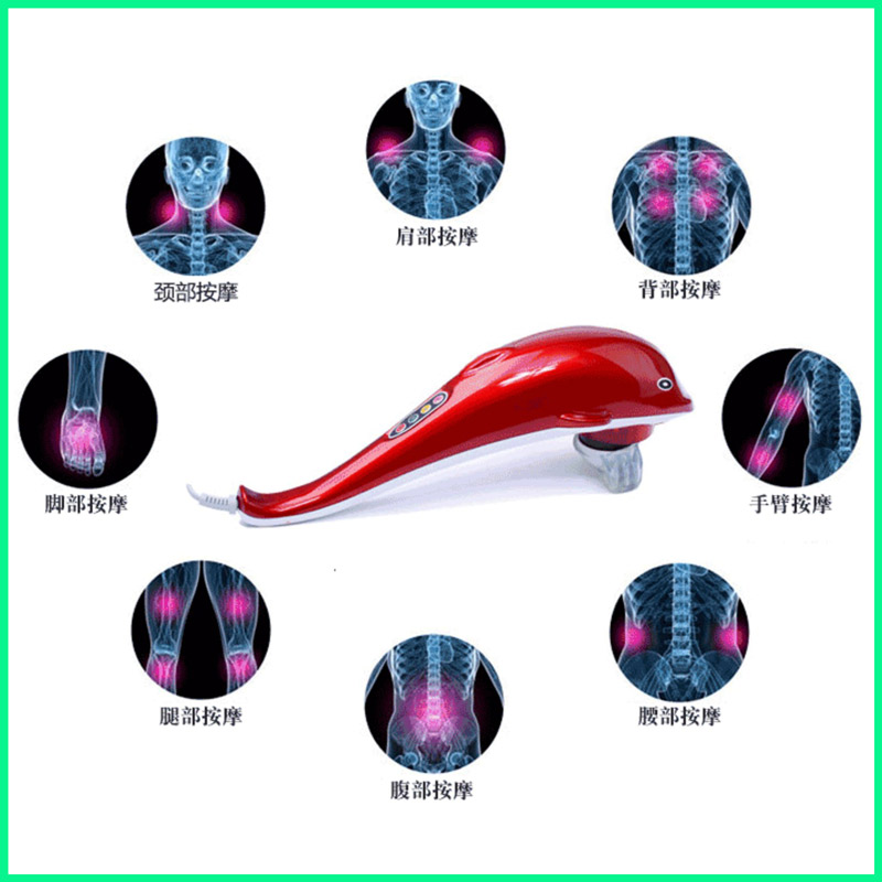 海豚按摩器多功能颈椎肩部腰部肩部全身电动手持式大力王敲打棒捶