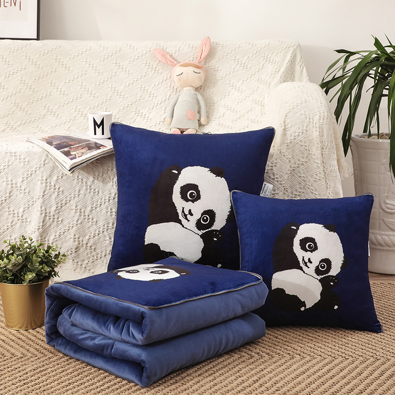 加厚两用抱枕被子汽车冬季珊瑚绒毯办公室靠垫沙发午睡枕头小靠枕