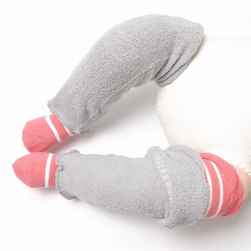 宝宝护腿珊瑚绒袜套 婴儿松口长筒爬行护膝盖成人春秋冬护手臂膝