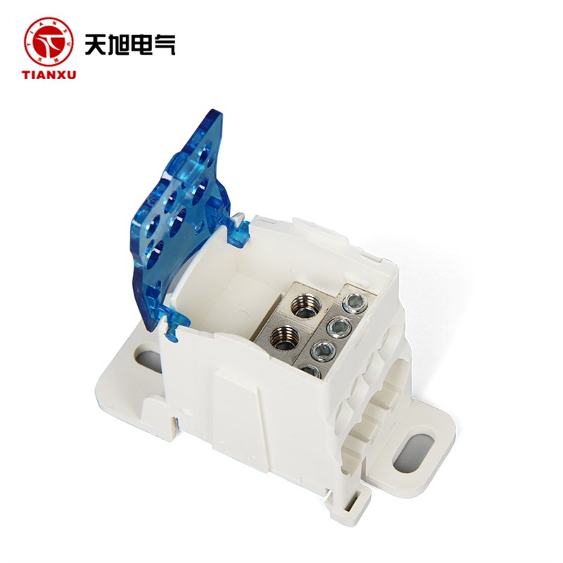 UKK80A单极分线盒接线端子一进六出导轨大电流家用220v零线并线器