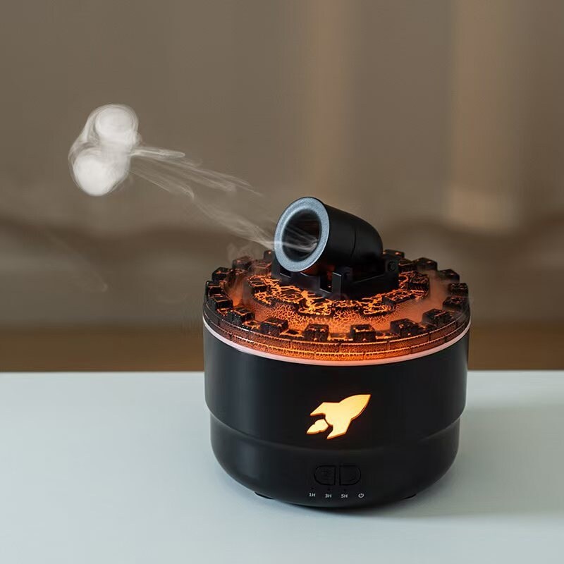 大炮加湿器炮台火焰吐烟圈香薰机放桌面空气大炮弹情侣送男生礼物