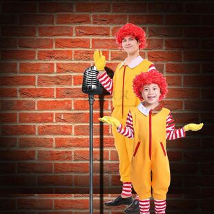 耶诞节儿童成人快乐搞笑小丑COS服装万圣节小丑亲子衣服Clown装扮