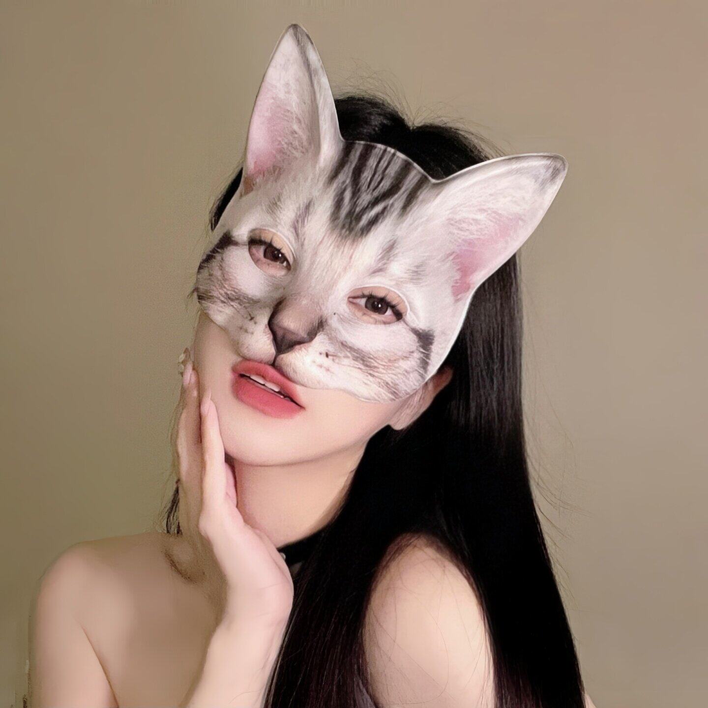演出舞台猫咪面具卡通半