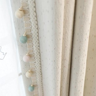 儿童房女孩公主风少女法式奶油风窗帘卧室高级感遮光2025新款知喜