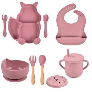 婴儿辅食硅胶餐具套餐儿童硅胶吸盘碗宝宝勺子一体式餐盘