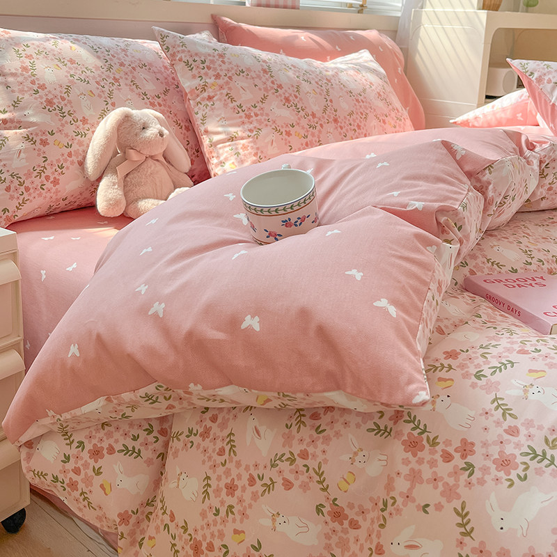 被套单件 简约花卉小碎花100全棉被罩被子套被单被芯套四件套