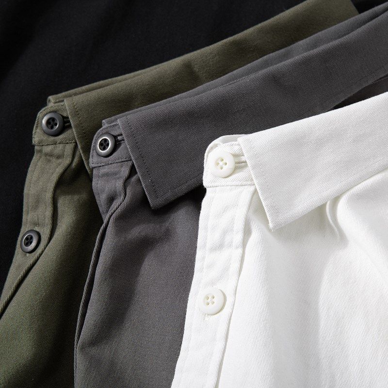 定制长袖衬衫印logo图案大码衬衣宽松西餐厅咖啡馆奶茶工作服班服