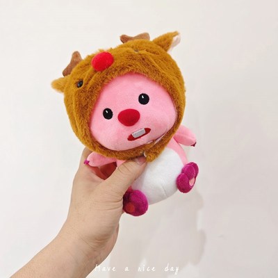 小海狸LOOPY公仔儿童变装露比玩偶蜜蜂可爱麋鹿布娃娃毛绒玩具女