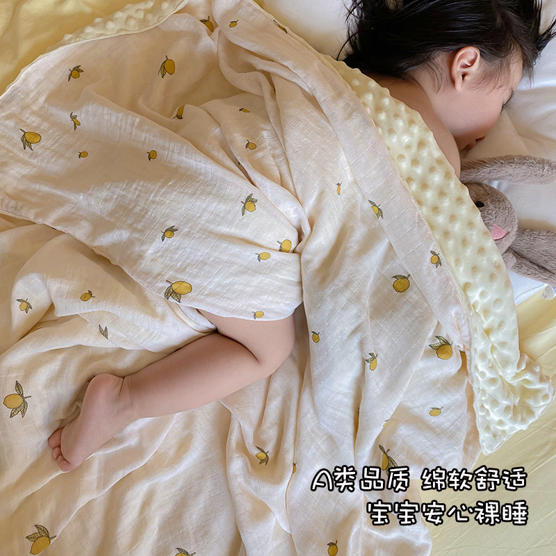 软糯无荧光剂豆豆毯春夏豆豆安抚被纱F布豆豆绒宝宝安抚毯婴儿盖