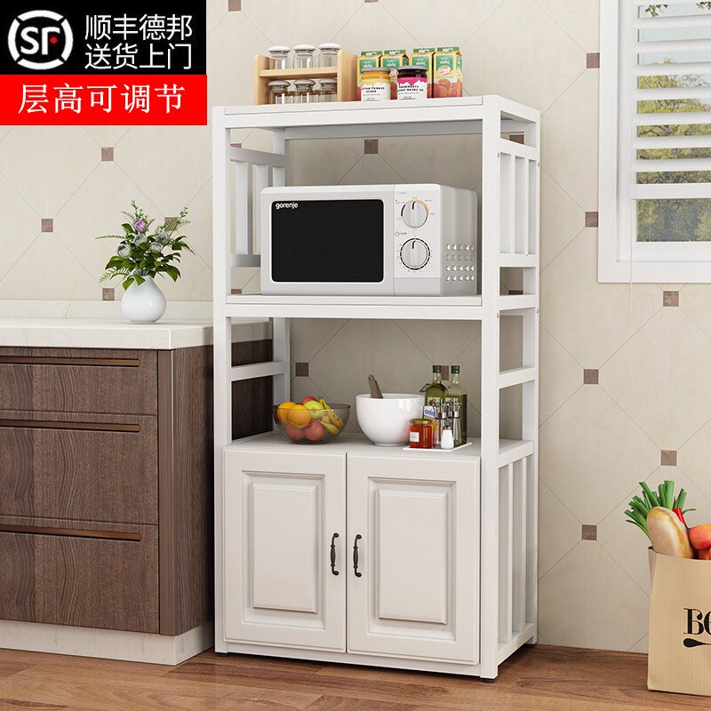 橱柜厨房置物架落l地式多层微波炉架子收纳架多功能家用放锅储物