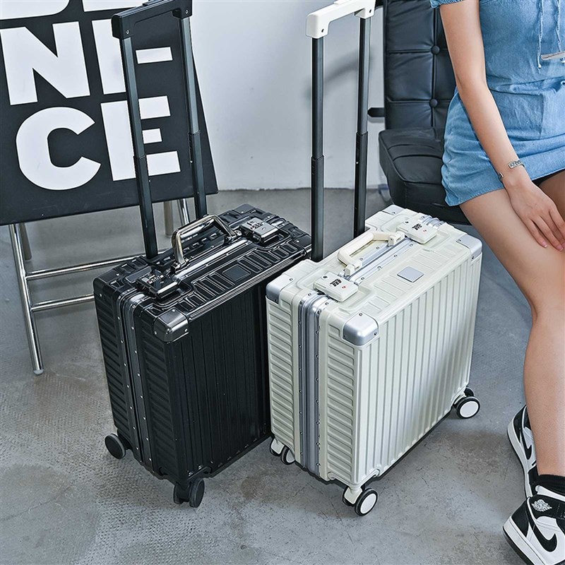 高颜值铝框行李箱男女18寸轻便登B机旅行箱16小型迷你密码拉杆箱