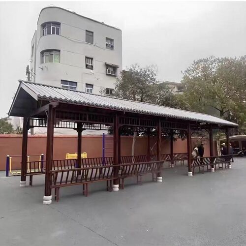 古建水榭碳化防腐V木苏式长廊