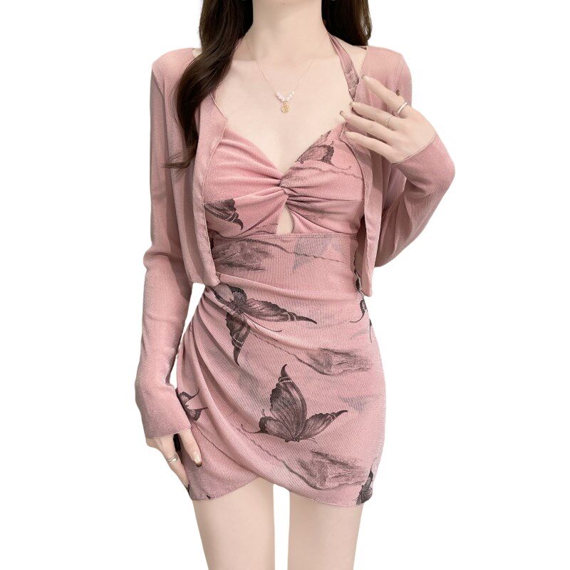 泳衣女2025新款连体裙式长袖罩衫独立三角裤遮肉显瘦高级感三件套