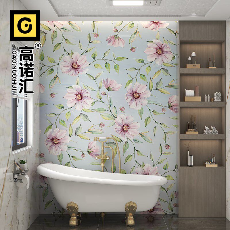 美式田园 卫g生间瓷砖画 浴室淋浴房厕所网红墙砖拼花女儿房背景