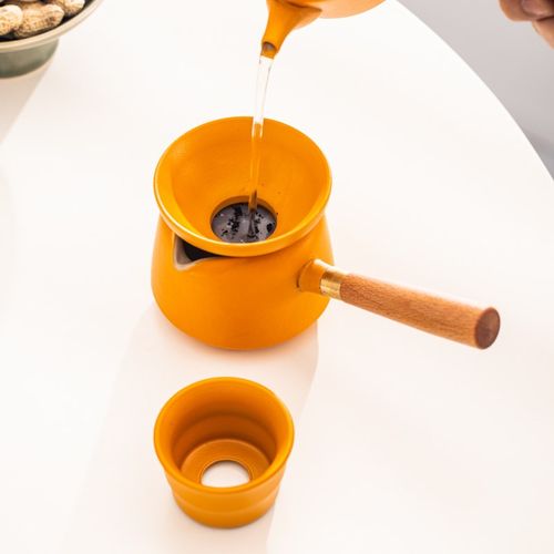 陶瓷公道杯茶漏过滤套组茶具配件侧把防烫匀茶分茶器茶Z海粗陶禅