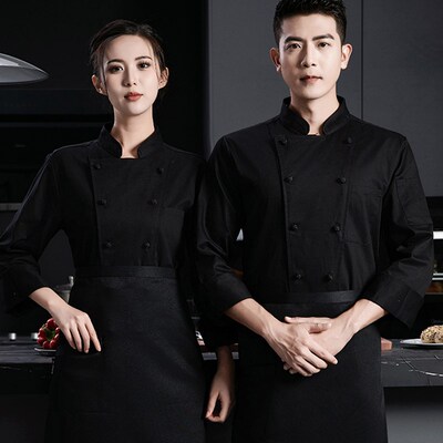 烘焙蛋糕店工作服长袖秋冬款餐饮甜品厨房工衣套装女士定制