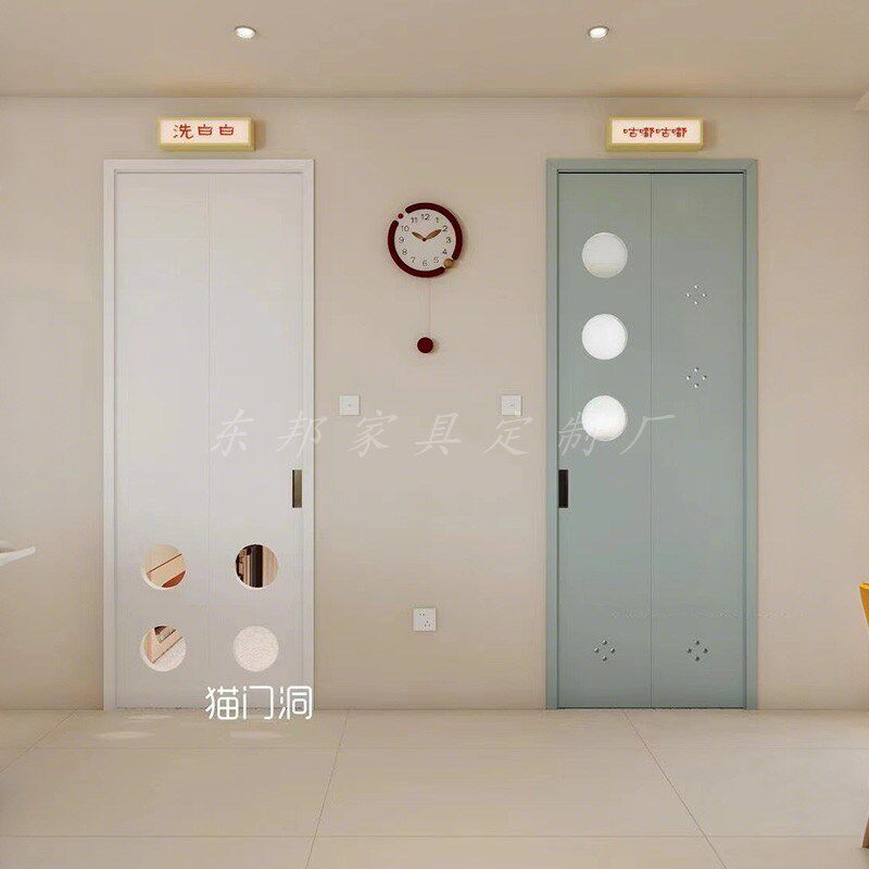 折叠门定制卫生间平移门厨房卧室洞洞E门隐形门180度折叠门推拉门