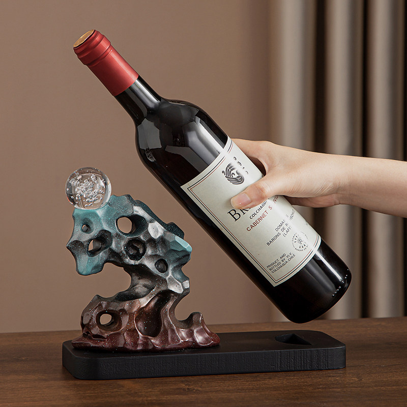 时来运转红酒架摆件2025新款中式酒柜装饰品高档高级感客厅餐边柜,家居饰品,装饰摆件,淘宝优惠券,粉丝福利购,淘宝优惠卷