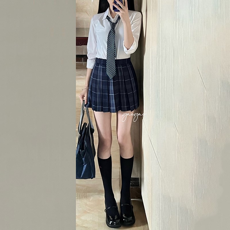 东京岁时记jk制服校供学院风套装女小个子海平线衬衫百褶裙两件套