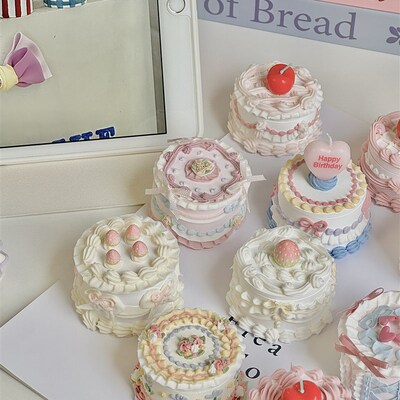 微缩蛋糕戒指盒模型仿真蛋糕网红拍照蛋糕首饰盒非.七天无理由