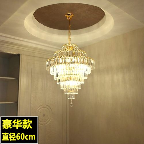 餐厅水晶吊灯金色简n约卧室灯具房间过道玄关楼梯灯欧式小客厅吊