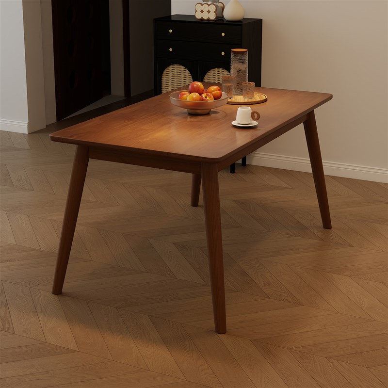 实木餐桌家用吃饭桌子长方桌黑胡桃木餐桌椅2025新款餐饮商用桌