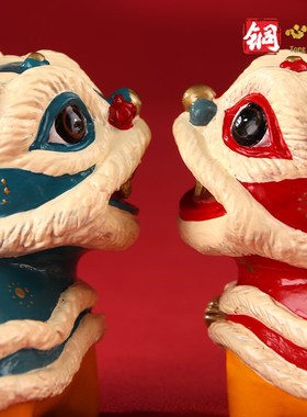 铜摆件 新中式舞狮家居客厅桌面装饰品 铜工艺品创意生日祝寿礼品