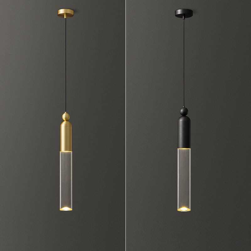 后现代轻奢水晶吊灯全铜卧室床头客厅餐厅吧台北欧极简单头小吊灯