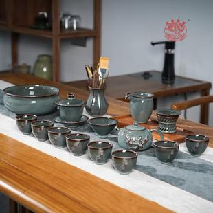 2024新款 龙泉青瓷冰裂纹茶具套装 陶瓷铁胎客厅家用功夫茶壶盖碗