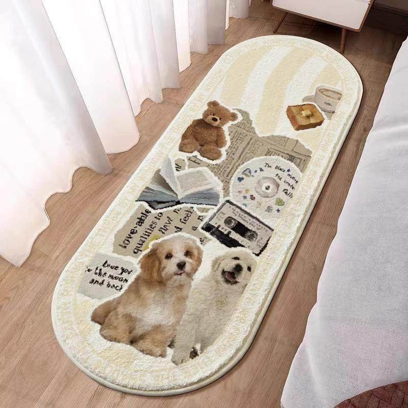 小狗可爱房间卧室床边毯少女心衣帽间长条地垫子家用防滑主卧地毯,居家布艺,床边毯,淘宝优惠券,粉丝福利购,淘宝优惠卷