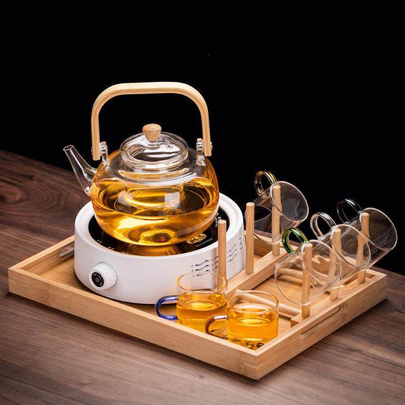 煮茶壶茶具套组黑晶炉玻璃养生壶烧水功夫茶杯花茶泡茶器家用泡茶