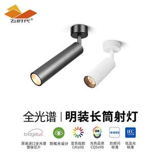 吸顶式 飞时代小射灯明装 免开孔背景墙走廊照画7W高显指长筒洗墙灯