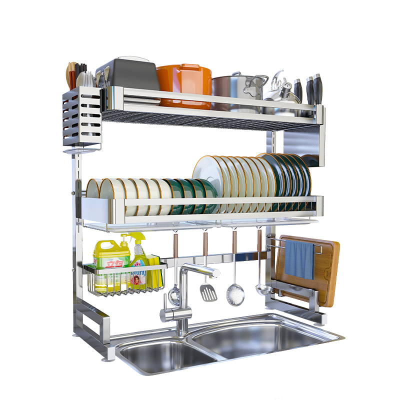 304不锈钢碗架沥水架厨房水槽置物架水池上放碗筷碗盘碗碟收纳架